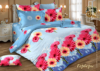 Перкаль 220 о/м Тейково (Наш) (9793-2 "Герберы (голуб)")